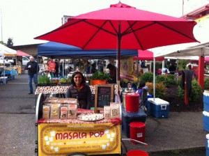 Neha Patel, showcasing Masala Pop at a local market