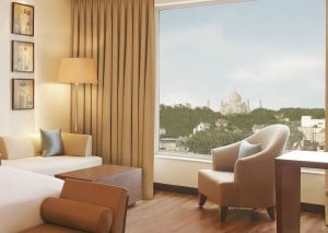 View of the Taj Mahal from the DoubleTree in Agra, India