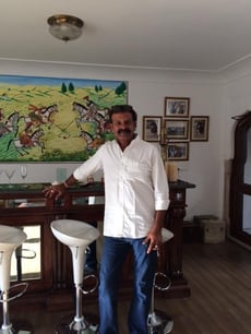 Dalpat Singh Rathore, the owner of Talabgaon Castle, in the Polo Bar