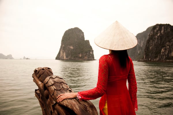 Halong Bay - Woman in traditional dress