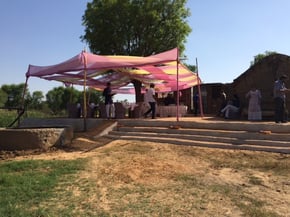 Lunch at a traditional mud house on a local farm in Talabgaon