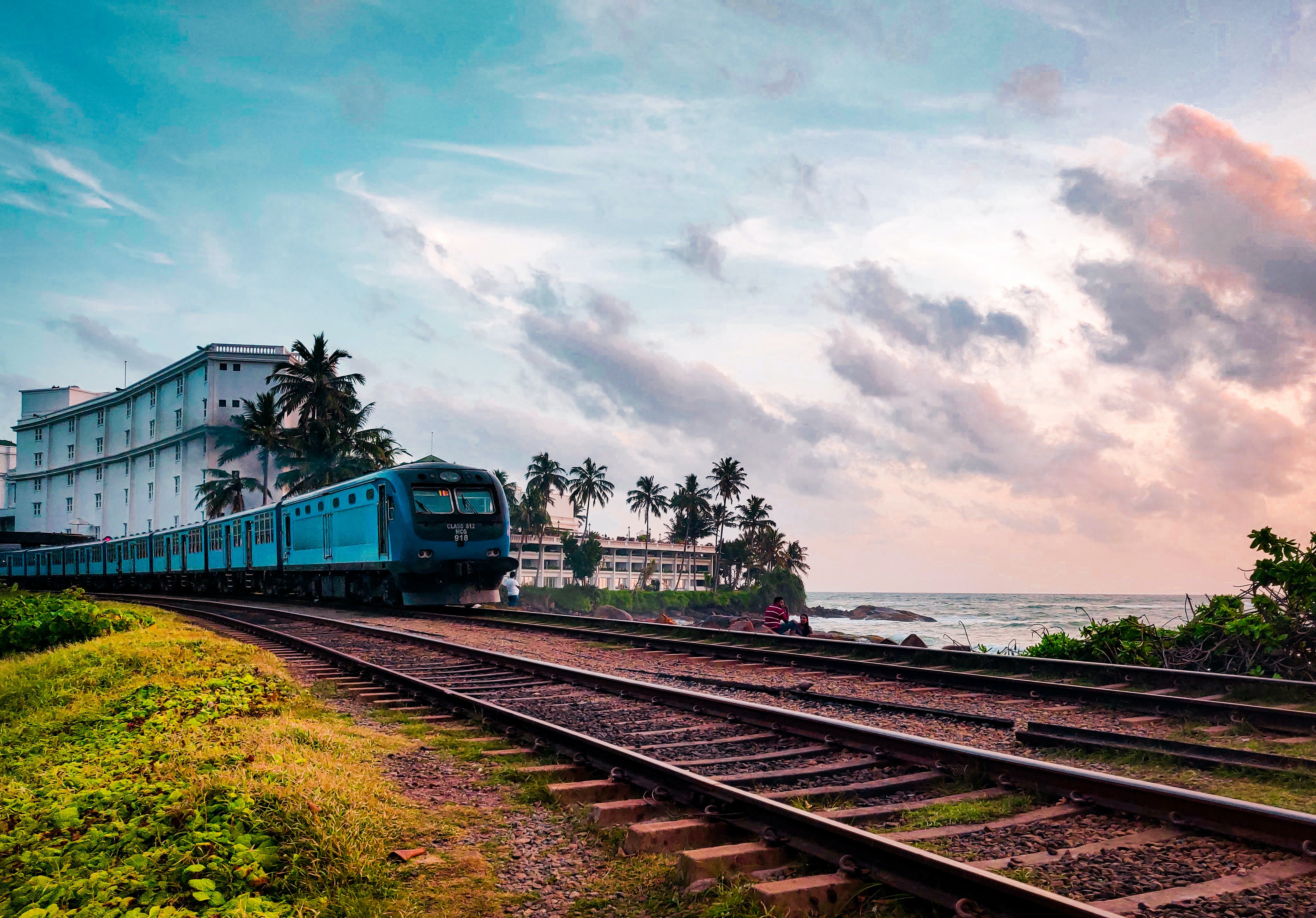 Traveling by train in Sri Lanka is a beautiful way to view the coastlines and countryside