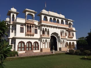 Exterior of Talabgaon Castle in Rajasthan