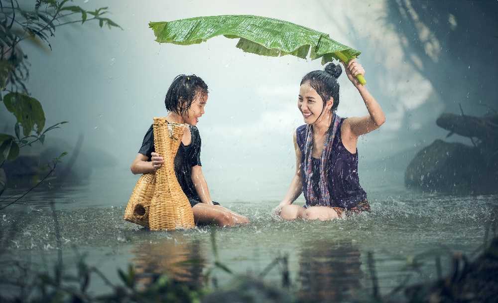 Caught in a Rainstorm Laos