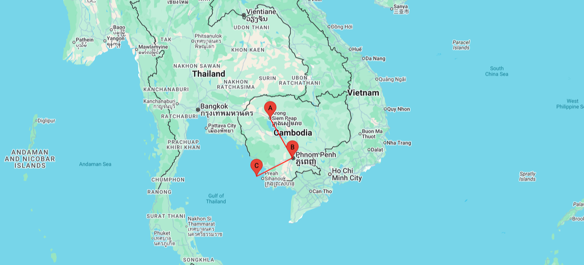 Highlights of Cambodia Map-1-1