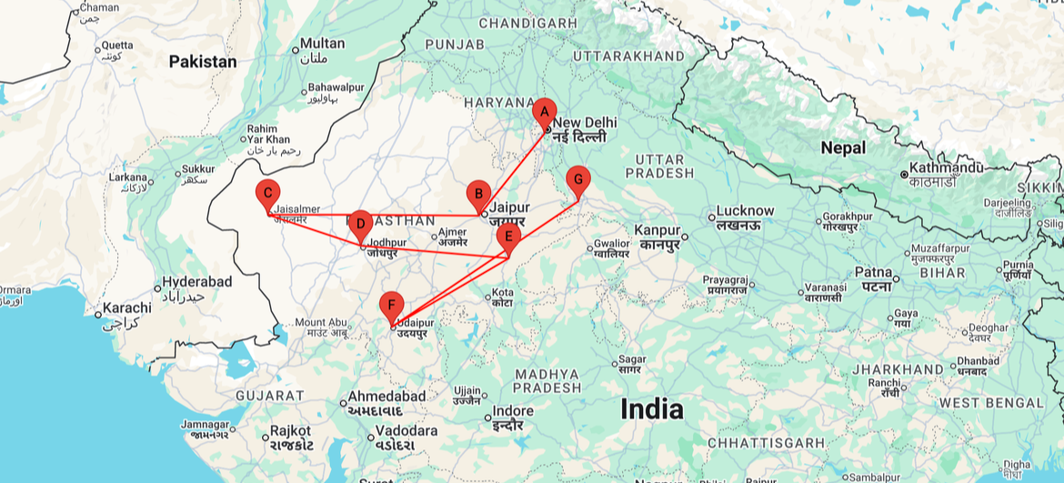 Palace on Wheels Map-1-1