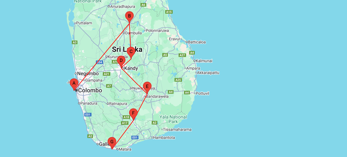 Treasures of Sri Lanka Map-1-1